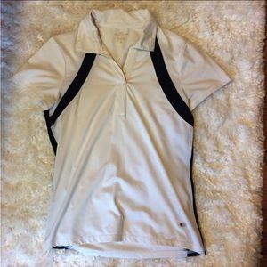 DOCKERS Women’s Golf Shirt White with Black Collared Size Small